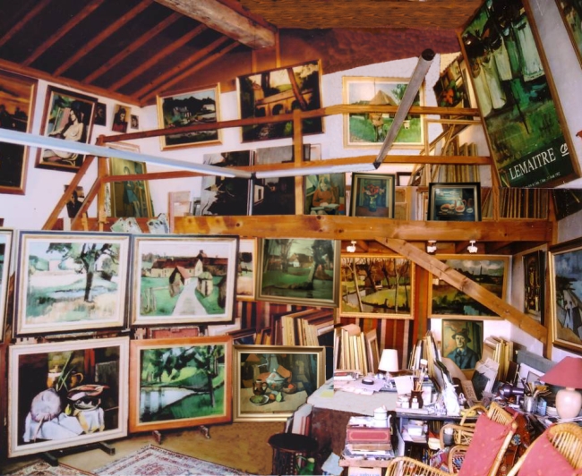 l'atelier d'André Lemaitre avec sa mezzanine